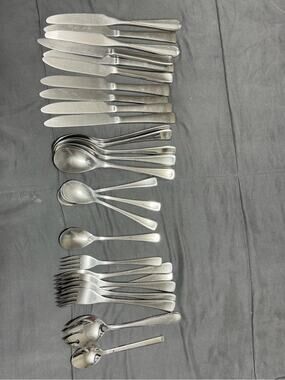 28 Pc Vintage Teardrop Flatware Set Stainless Silverware Service 7+